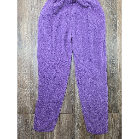 URU Kristine St. Rrik Silk Pants Womens One Size Purple Elastic Waist Pull On - Picture 10 of 10